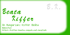 beata kiffer business card